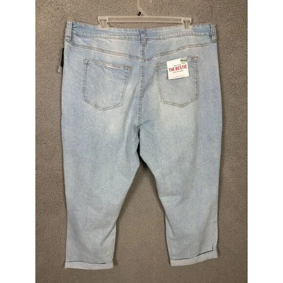 Celebrity Pink Trendy Plus Size Distressed Girlfriend Jeans Size 24 Blue NWT's - Picture 4 of 7